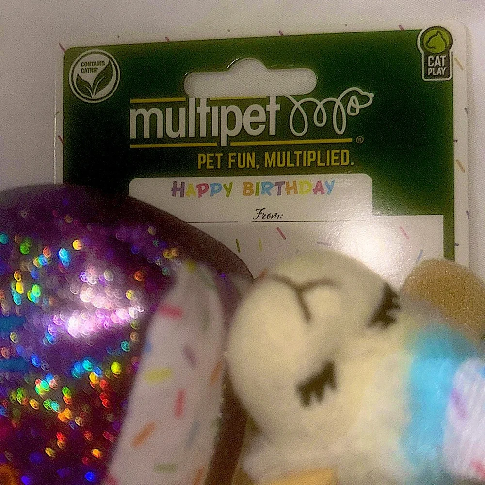 Multipet Lambchop Birthday Plush Cat Toy
